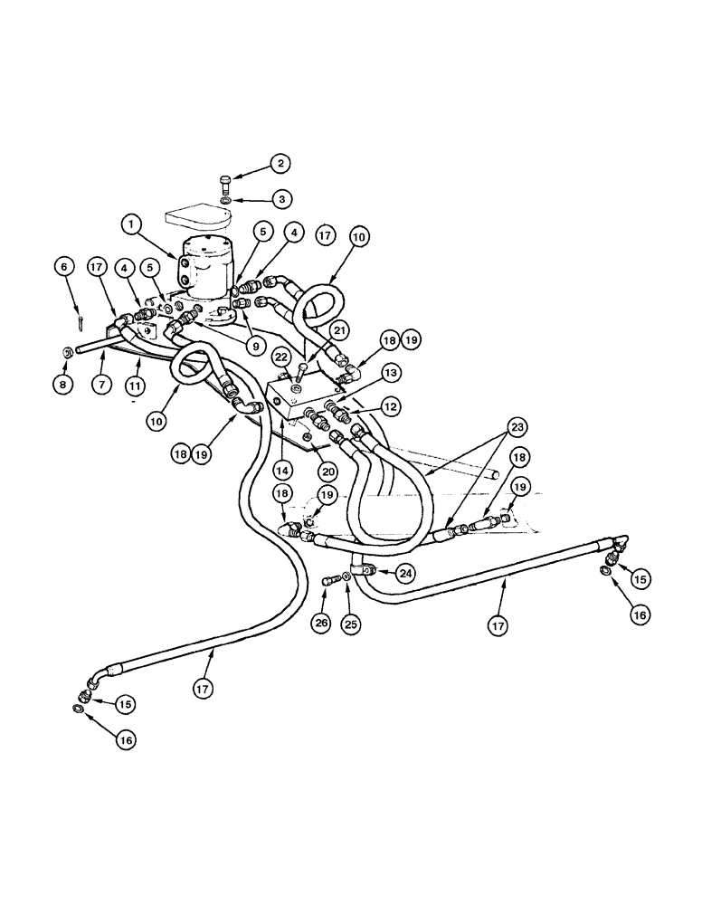 Схема запчастей Case 885 AWD - (08-038[01]) - BLADE HYDRAULIC CIRCUIT - SIDE SHIFT AND TILT (08) - HYDRAULICS