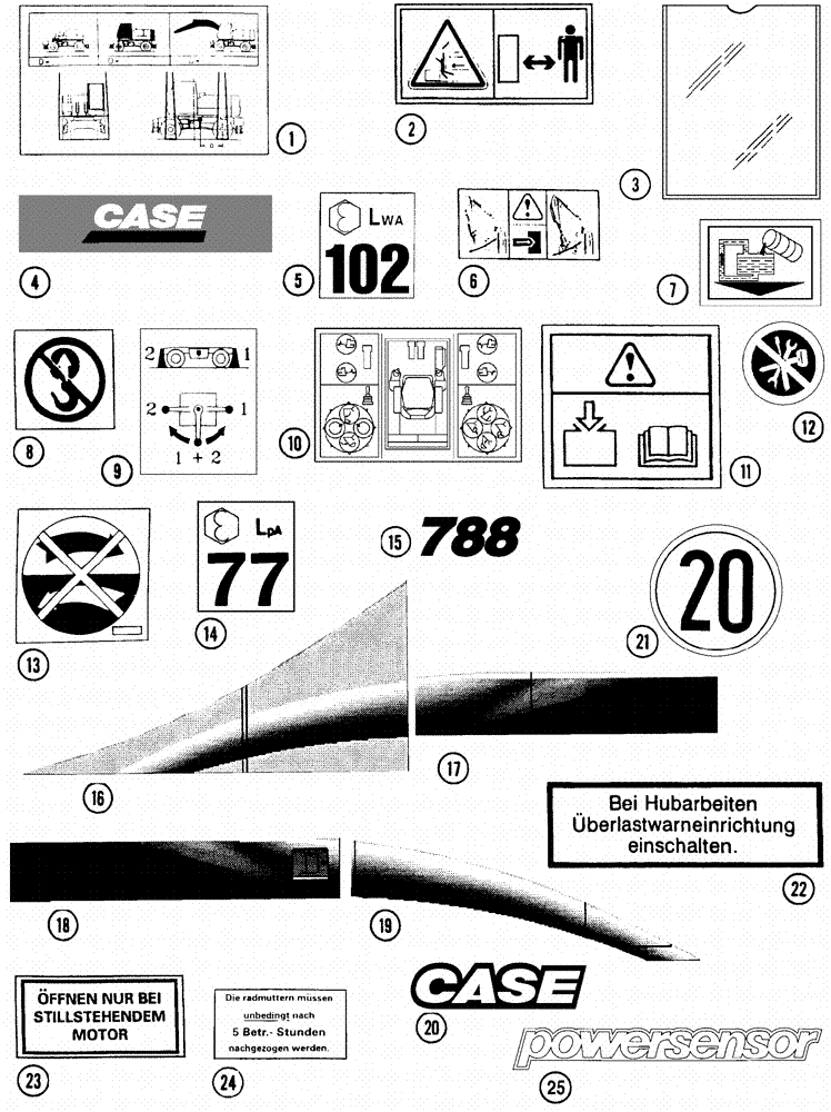 Схема запчастей Case 788 - (09F-02) - DECALS 788P (05.1) - UPPERSTRUCTURE CHASSIS/ATTACHMENTS