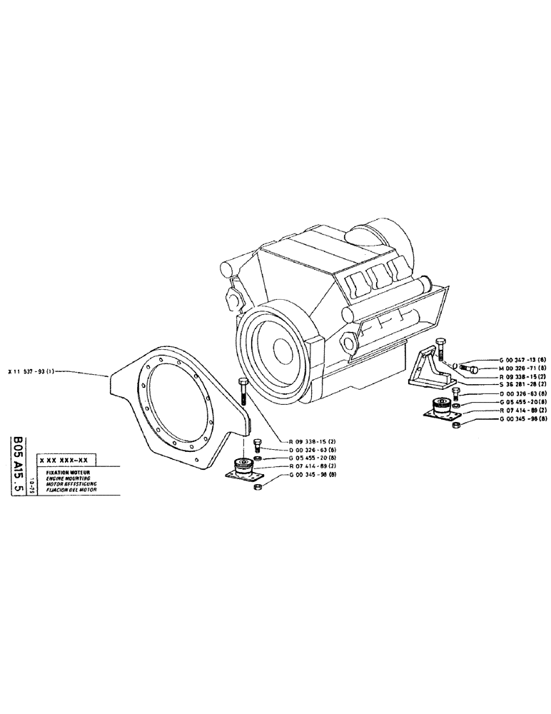 Схема запчастей Case RC200L - (014) - ENGINE MOUNTING 