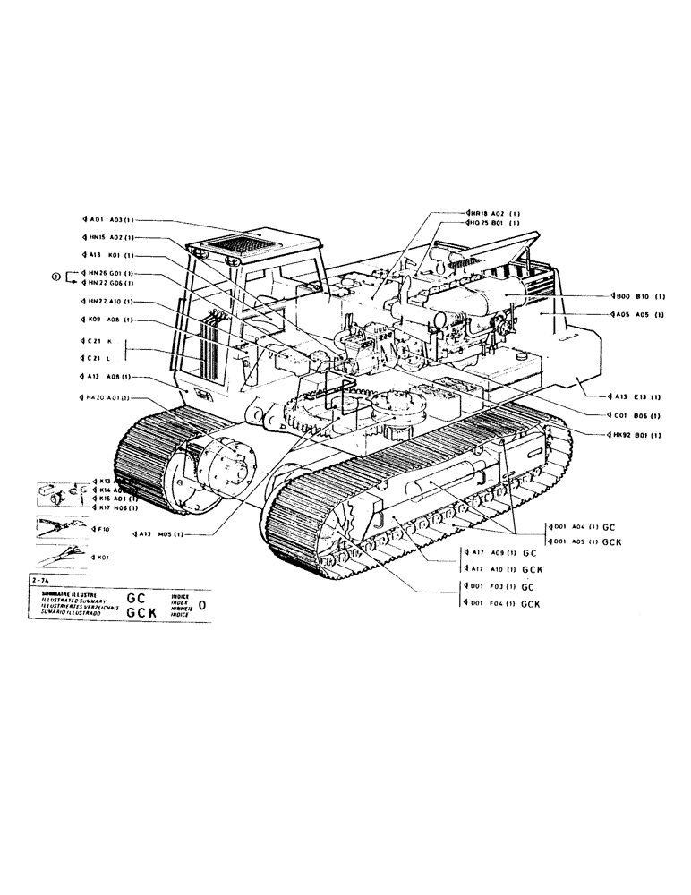 Схема запчастей Case GCK120 - (089) - ILLUSTRATED SUMMARY, INDEX 