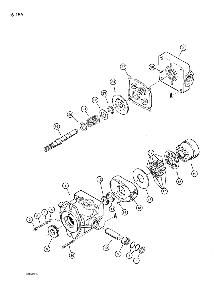 Схема запчастей Case 360 - (6-15A) - GROUND DRIVE MOTOR - H673359, PRIOR TO P.I.N. JAF0104134 (06) - POWER TRAIN
