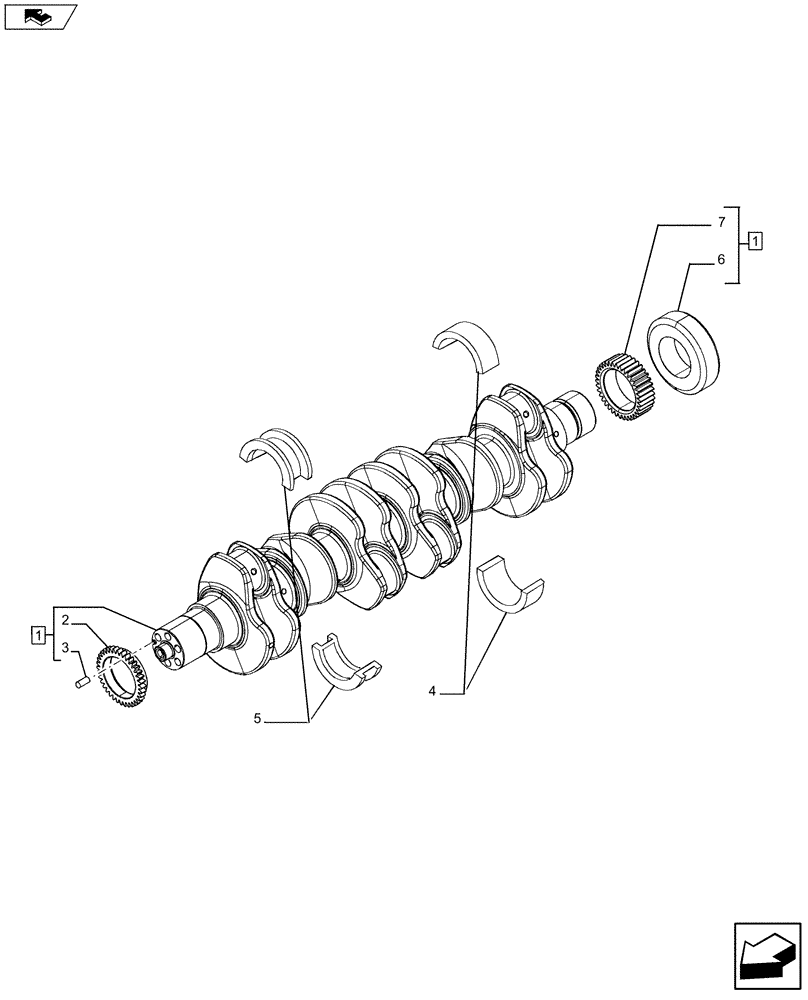 Схема запчастей Case F4HFE613T A004 - (10.103.01) - CRANKSHAFT & RELATED PARTS (5801371818 - 2852417) (10) - ENGINE