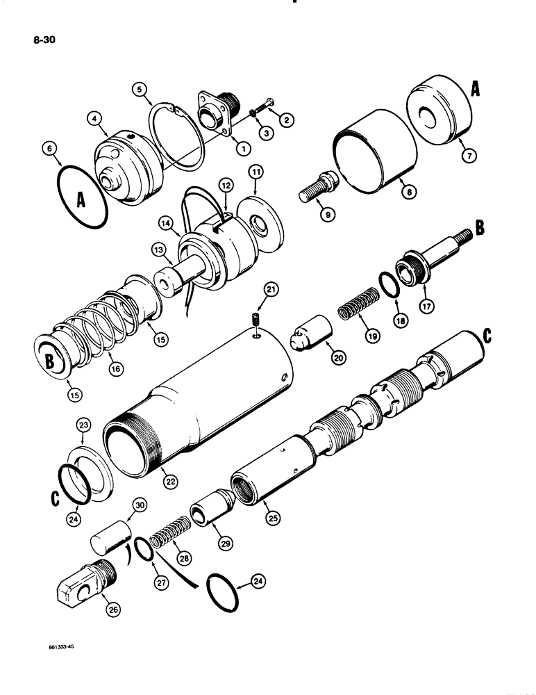 Схема запчастей Case W20C - (8-30) - D63369 BUCKET SPOOL (08) - HYDRAULICS