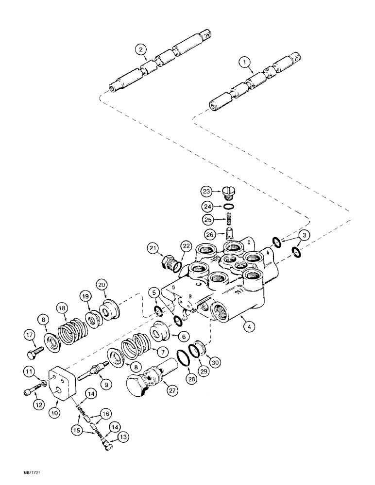 Схема запчастей Case TF300 - (8-24) - BACKFILL BLADE CONTROL VALVE (08) - HYDRAULICS