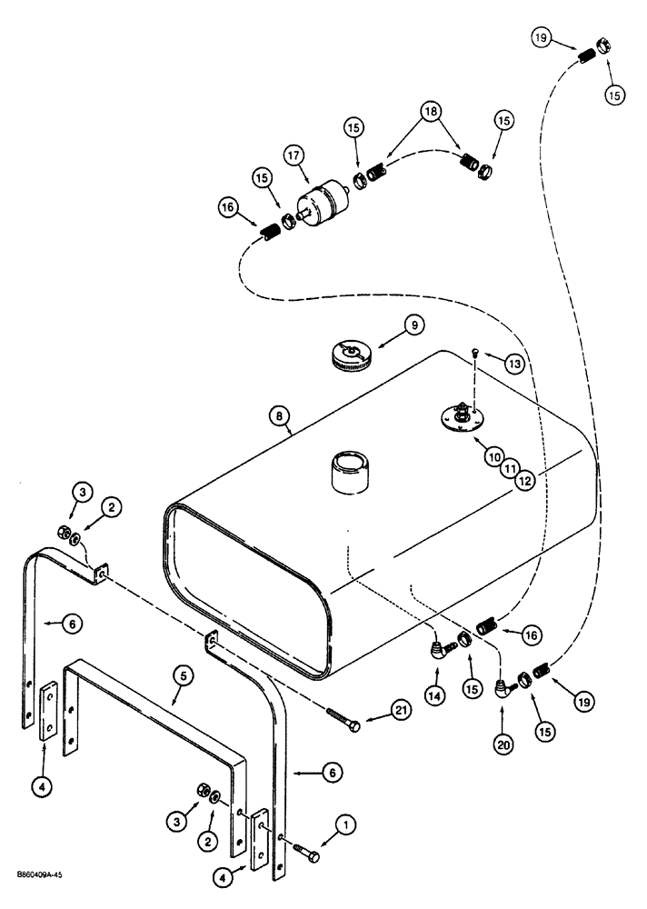 Схема запчастей Case CASE - (3-02) - FUEL TANK AND LINES (03) - FUEL SYSTEM