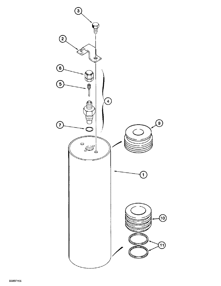 Схема запчастей Case 721B - (7-26) - BRAKE ACCUMULATOR (07) - BRAKES