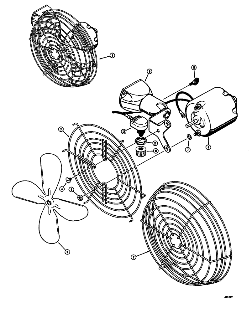 Схема запчастей Case W26B - (316) - L48971 DEFROSTER FAN (09) - CHASSIS
