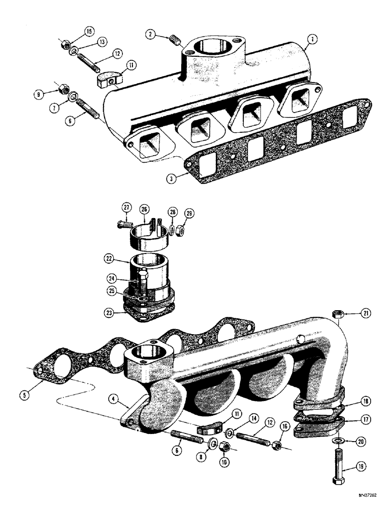Схема запчастей Case 310F - (054) - MANIFOLD - DIESEL (01) - ENGINE