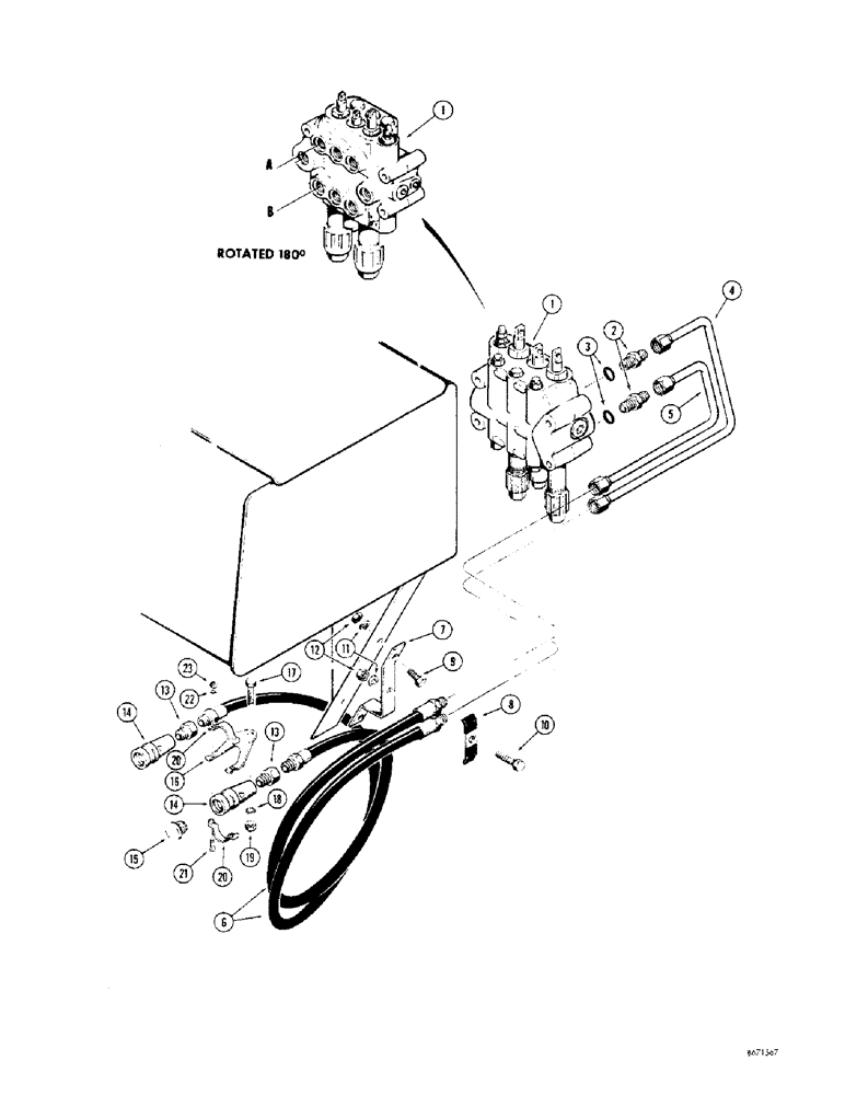 Схема запчастей Case 310G - (254) - PULL BEHIND HYDRAULICS, (MODELS WITHOUT DIVERSION VALVE) (07) - HYDRAULIC SYSTEM