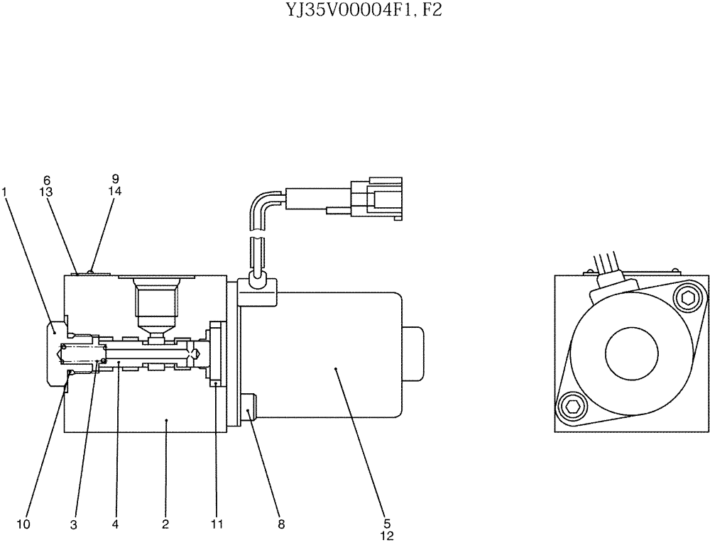 Схема запчастей Case CX50B - (07-046) - VALVE ASSY, SOLENOID P/N YJ35V00004F1 (35) - HYDRAULIC SYSTEMS