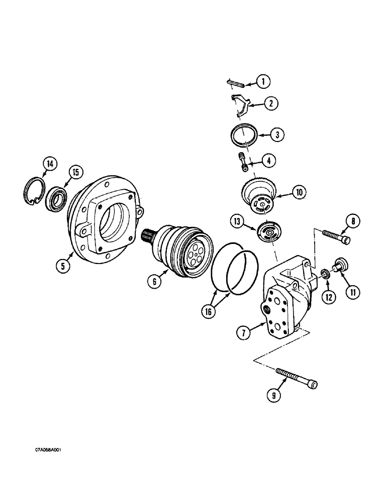Схема запчастей Case 1088 - (7-17A) - TRACK DRIVE HYDRAULIC MOTOR (07) - BRAKES