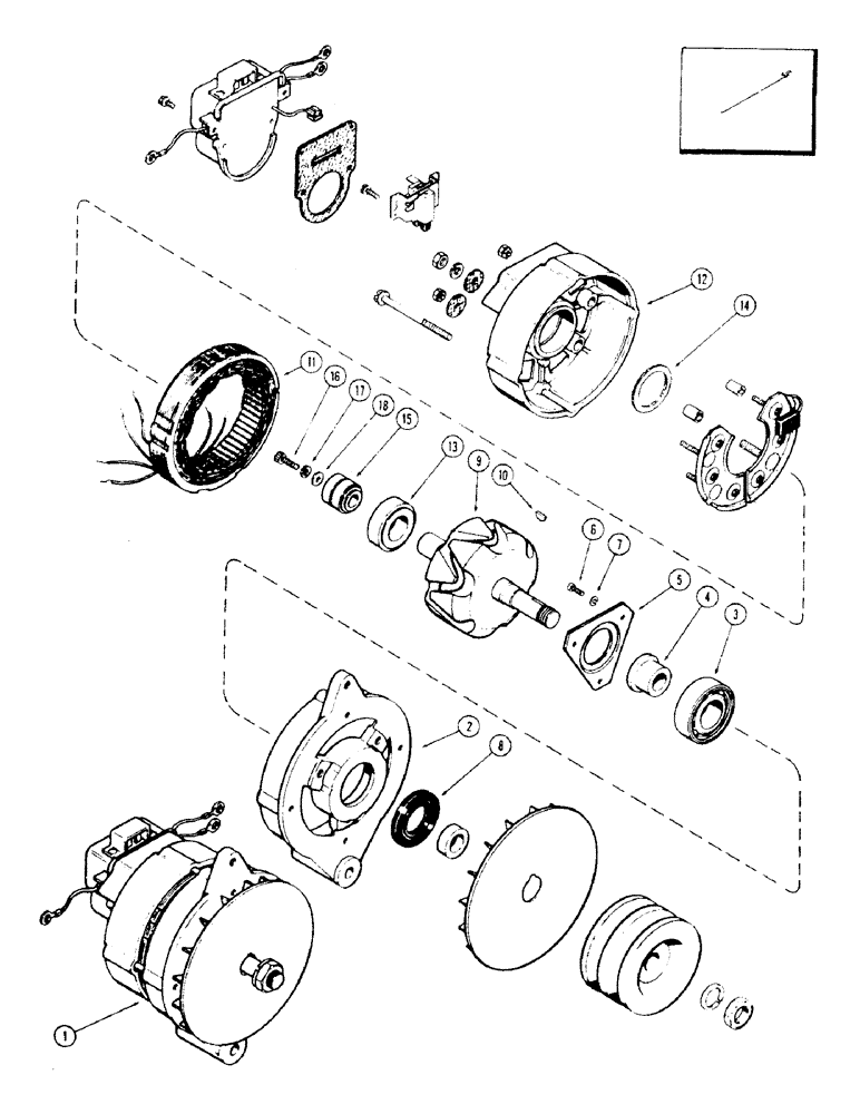 Схема запчастей Case 35 - (216) - ALTERNATOR, (USED ON UNITS WITH 6266301 AND AFTER) (55) - ELECTRICAL SYSTEMS
