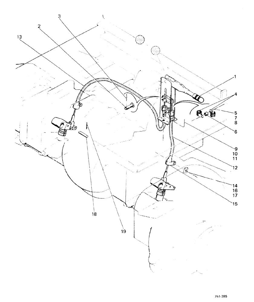 Схема запчастей Case 580F - (124) - PARKING BRAKE, UP TO NO 3.702.077, DC AND 3.733.487, TC (33) - BRAKES & CONTROLS