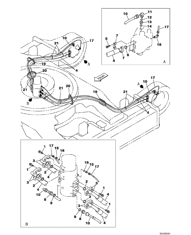 Схема запчастей Case CX700 - (06-003-00[01]) - HYDRAULIC CIRCUIT - UNDERCARRIAGE (06) - POWER TRAIN