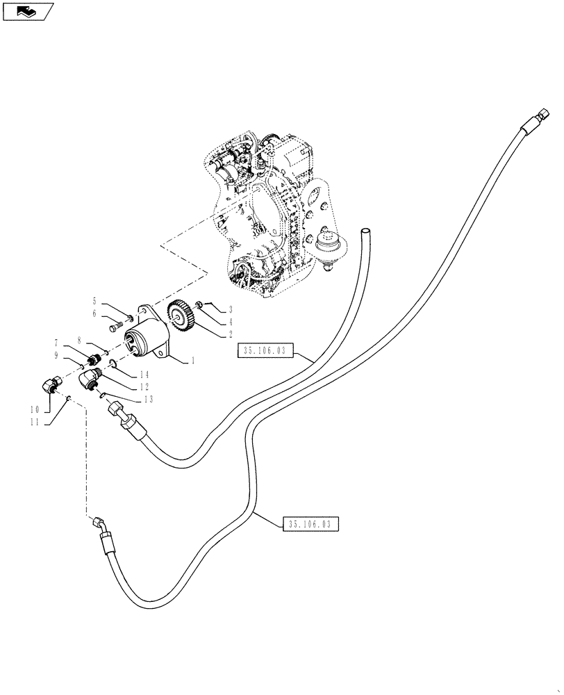 Схема запчастей Case 521F - (33.202.10) - HYDRAULIC PUMP, BRAKES (33) - BRAKES & CONTROLS