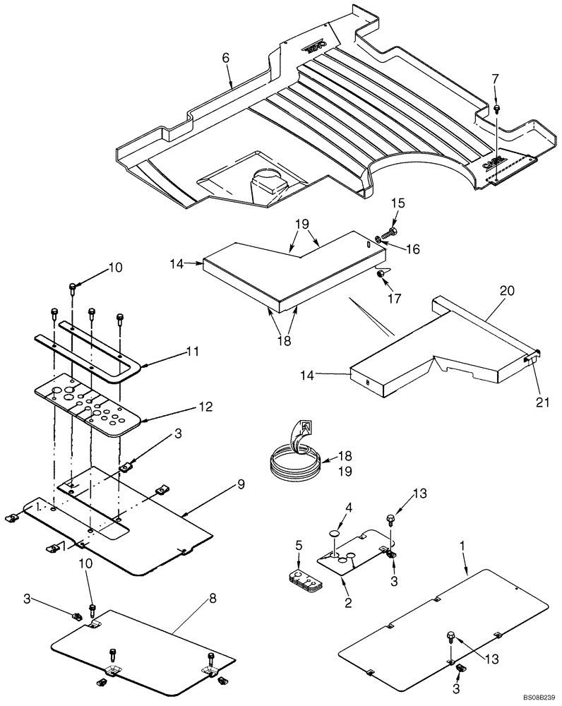 Схема запчастей Case 570MXT - (09-27) - PLATES, FLOOR - FLOORMATS (09) - CHASSIS/ATTACHMENTS