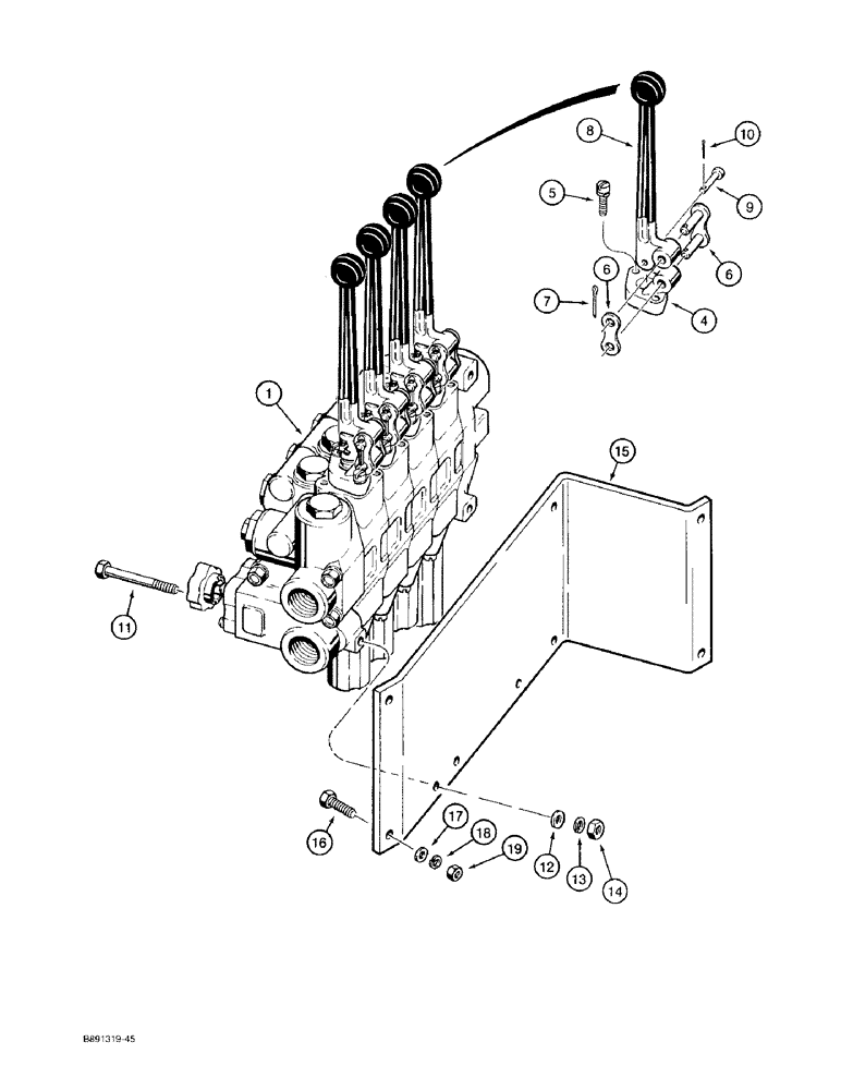 Схема запчастей Case 480F LL - (9-068) - THREE-POINT HITCH CONTROLS (09) - CHASSIS/ATTACHMENTS