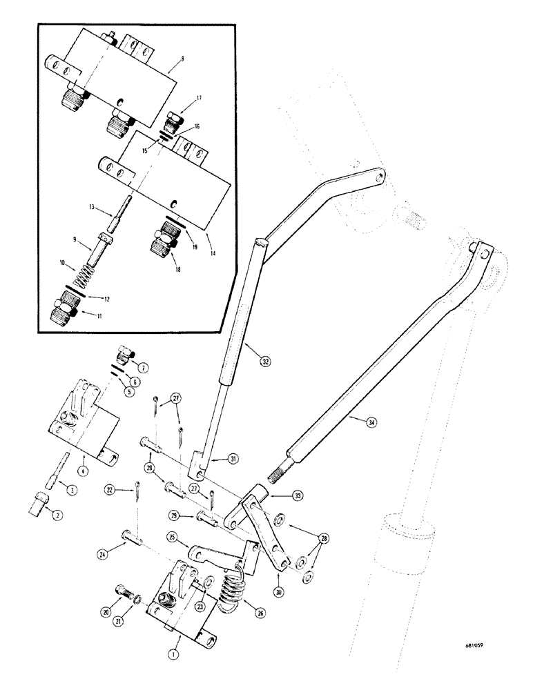 Схема запчастей Case 680CK - (160) - LOADER ANTI-ROLLBACK PARTS (82) - FRONT LOADER & BUCKET