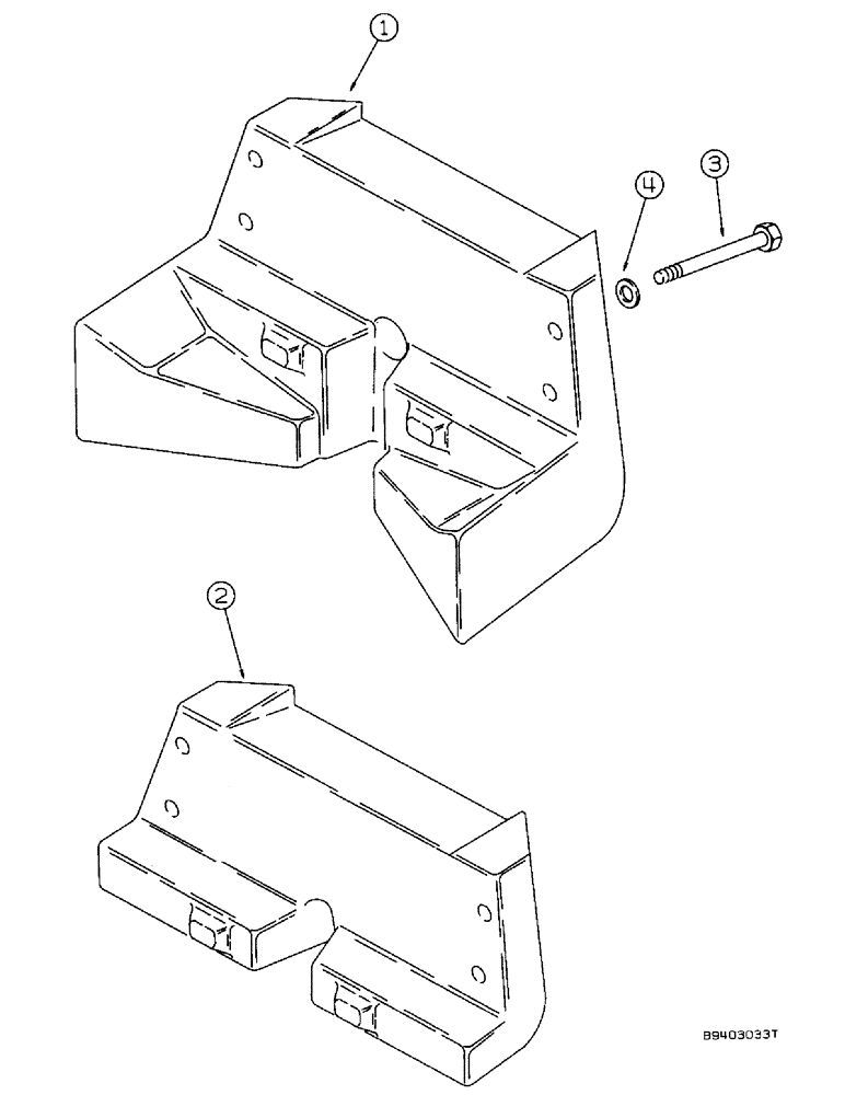 Схема запчастей Case 590 - (9-066) - FRONT COUNTERWEIGHT (09) - CHASSIS/ATTACHMENTS
