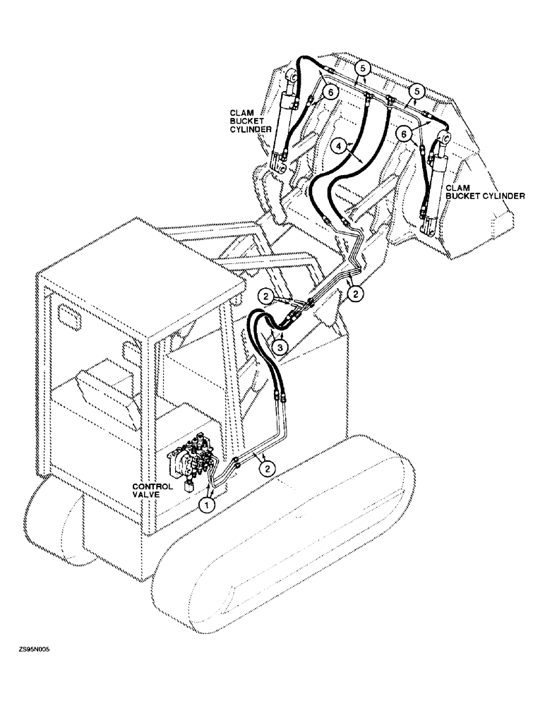 Схема запчастей Case 850E - (1-18) - PICTORIAL INDEX, LOADER HYDRAULICS, CLAM CYLINDER (00) - PICTORIAL INDEX