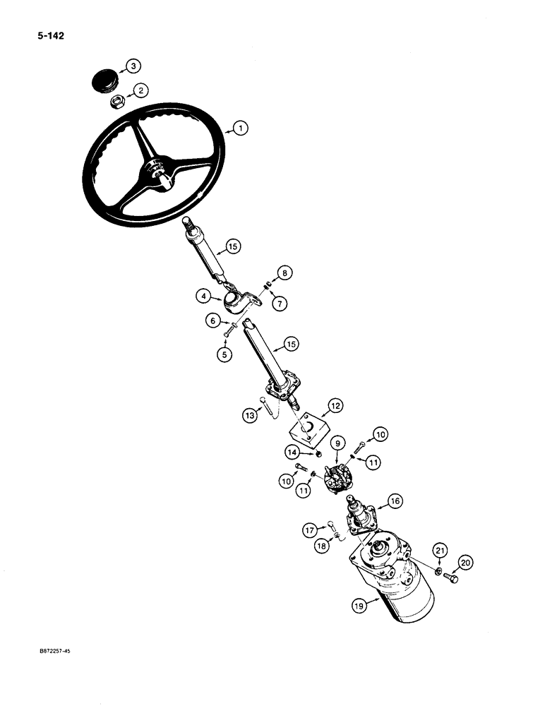 Схема запчастей Case W36 - (5-142) - STEERING CONTROL PARTS (05) - STEERING