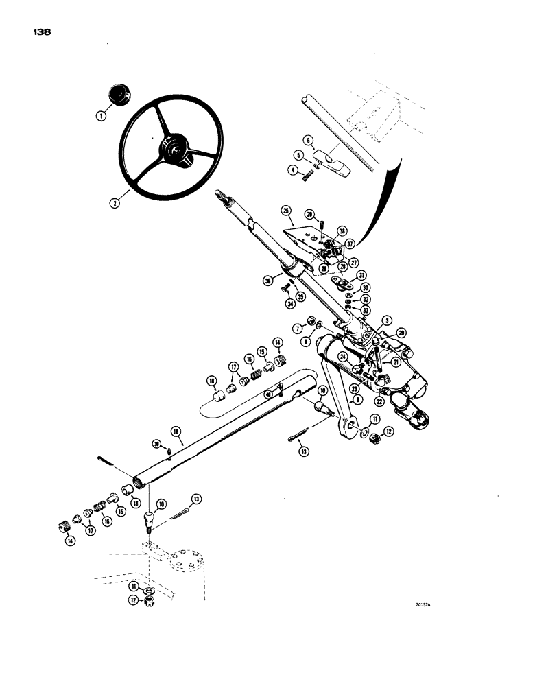 Схема запчастей Case W24 - (138) - STEERING GEAR AND LINKAGE (05) - STEERING