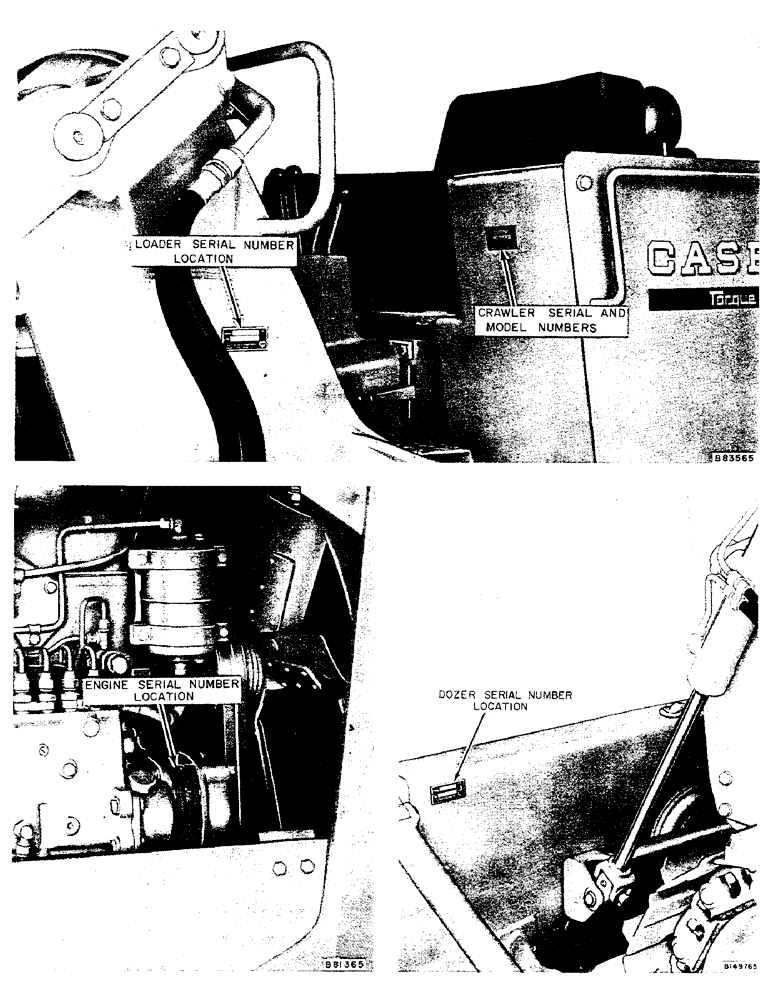 Схема запчастей Case 1150 - (002) - SERIAL NUMBER LOCATIONS (00) - GENERAL