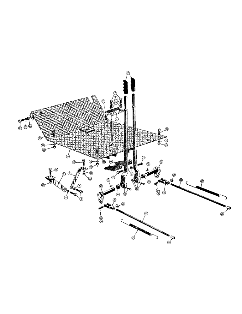 Схема запчастей Case 256 - (034) - FLOOR PLATE & STEERING (05) - UPPERSTRUCTURE CHASSIS