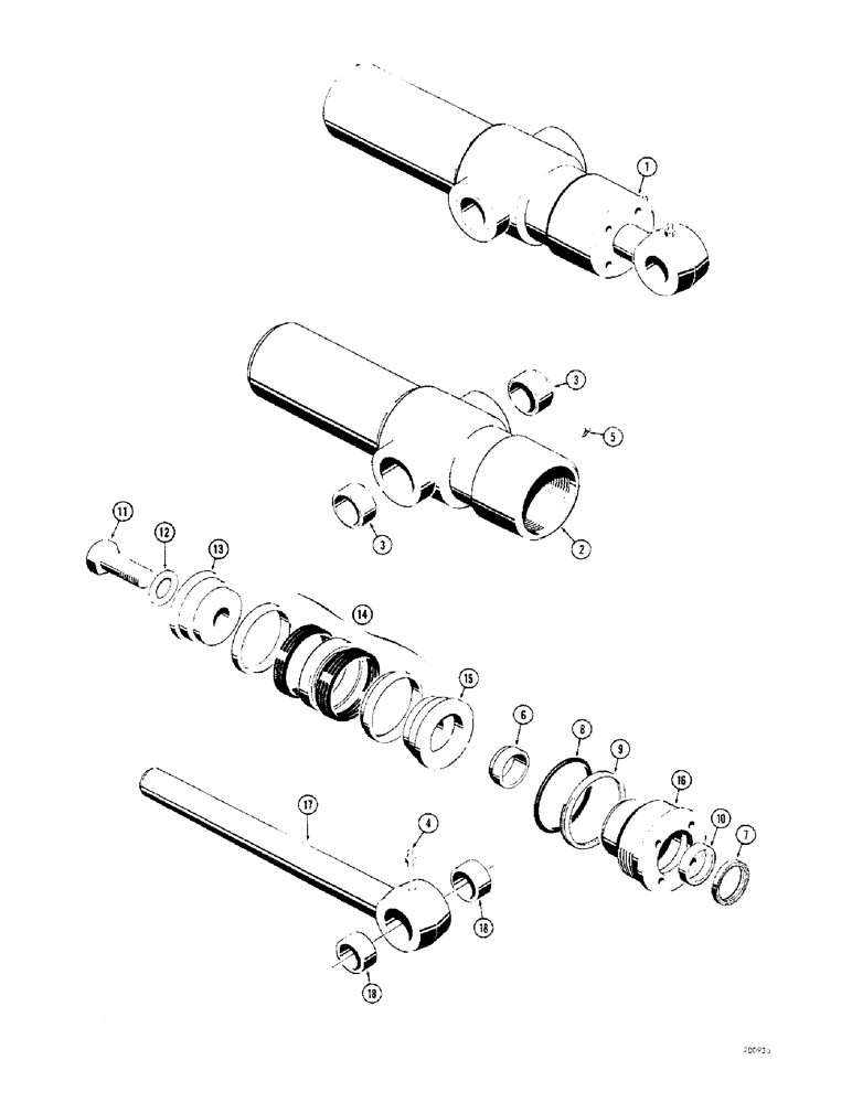 Схема запчастей Case 310G - (267A) - G32480 RIPPER CYLINDERS, USES PRESS IN OUTER ROD WIPER (07) - HYDRAULIC SYSTEM