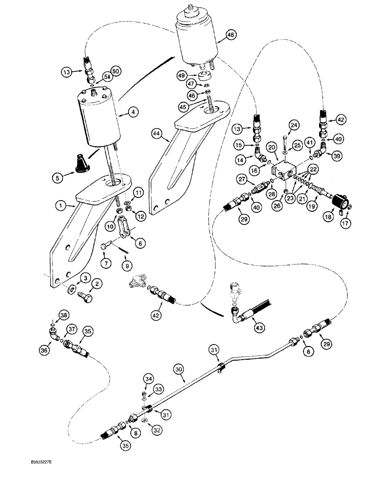 Схема запчастей Case 921 - (7-020) - PARKING BRAKE HYDRAULIC CIRCUIT (07) - BRAKES