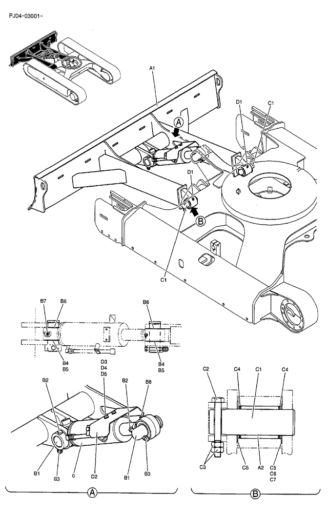 Схема запчастей Case CX50B - (03-013) - DOZER ASSEMBLY (04) - UNDERCARRIAGE