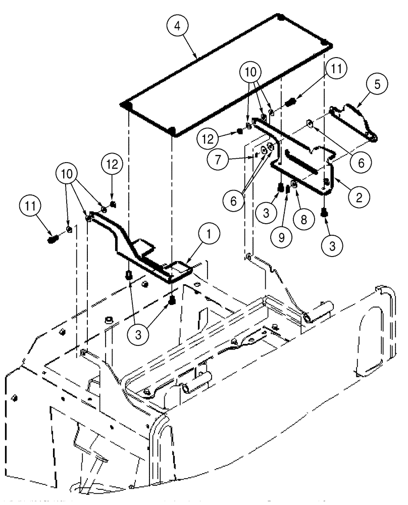 Схема запчастей Case 621D - (09-34) - COVERS - CAB OR CANOPY, MODELS WITHOUT AIR CONDITIONING (09) - CHASSIS