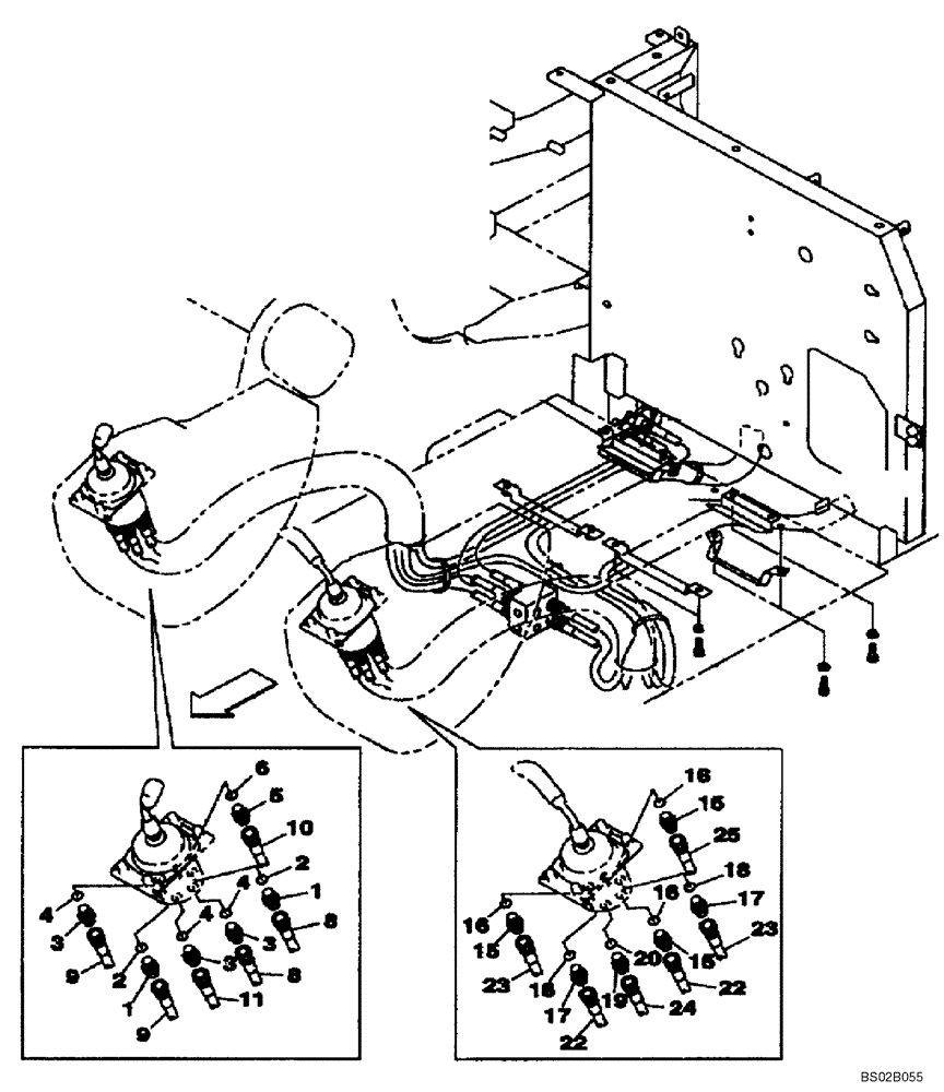 Схема запчастей Case CX130 - (08-038) - HYDRAULICS - PILOT (08) - HYDRAULICS