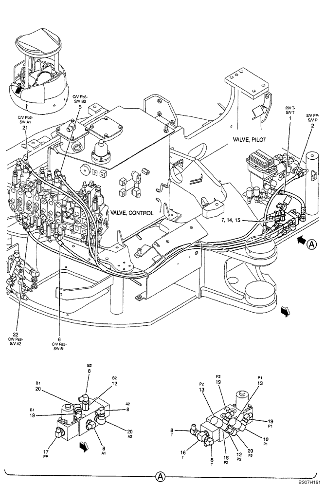 Схема запчастей Case CX50B - (01-046) - CONTROL LINES, REMOTE (SWING REMOTE CONTROL) (35) - HYDRAULIC SYSTEMS