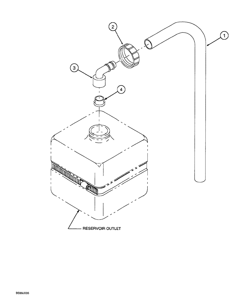 Схема запчастей Case 689G - (02-11A) - COOLANT RESERVOIR HOSE ASSEMBLY (02) - ENGINE