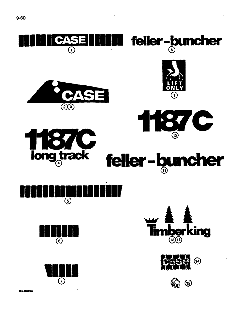 Схема запчастей Case 1187C - (9-60) - DECALS (09) - CHASSIS