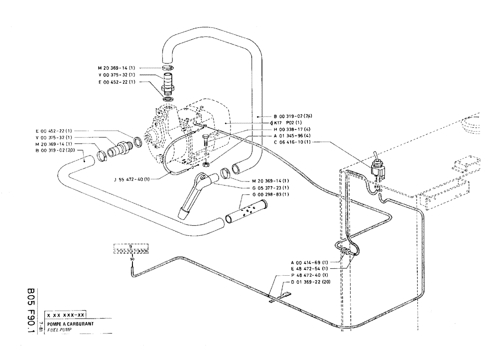 Схема запчастей Case 75C - (B05 F90.1) - FUEL PUMP (02) - FUEL SYSTEM
