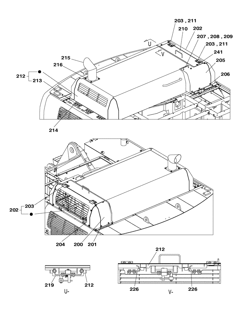 Схема запчастей Case CX350C - (09-005[07]) - COWLING (09) - CHASSIS/ATTACHMENTS