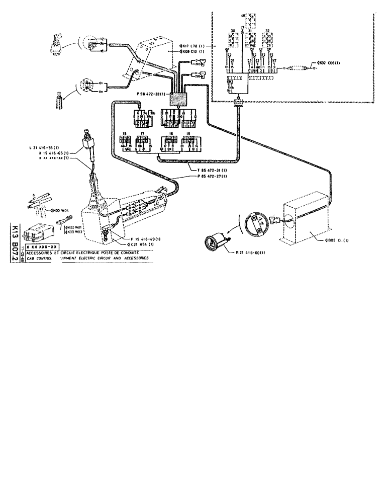 Схема запчастей Case 90BCL - (363) - CAB CONTROL EQUIPMENT ELECTRIC CIRCUIT AND ACCESSORIES (06) - ELECTRICAL SYSTEMS