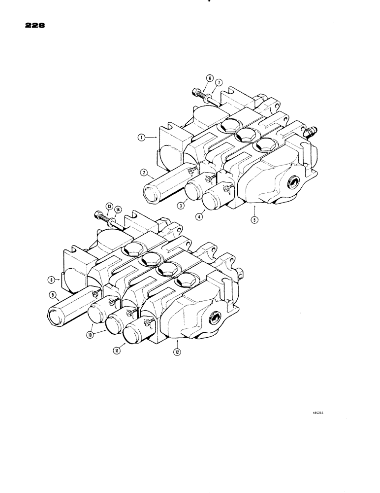 Схема запчастей Case 1150 - (228) - D41536 DOZER CONTROL VALVE (3 SPOOL) (07) - HYDRAULIC SYSTEM