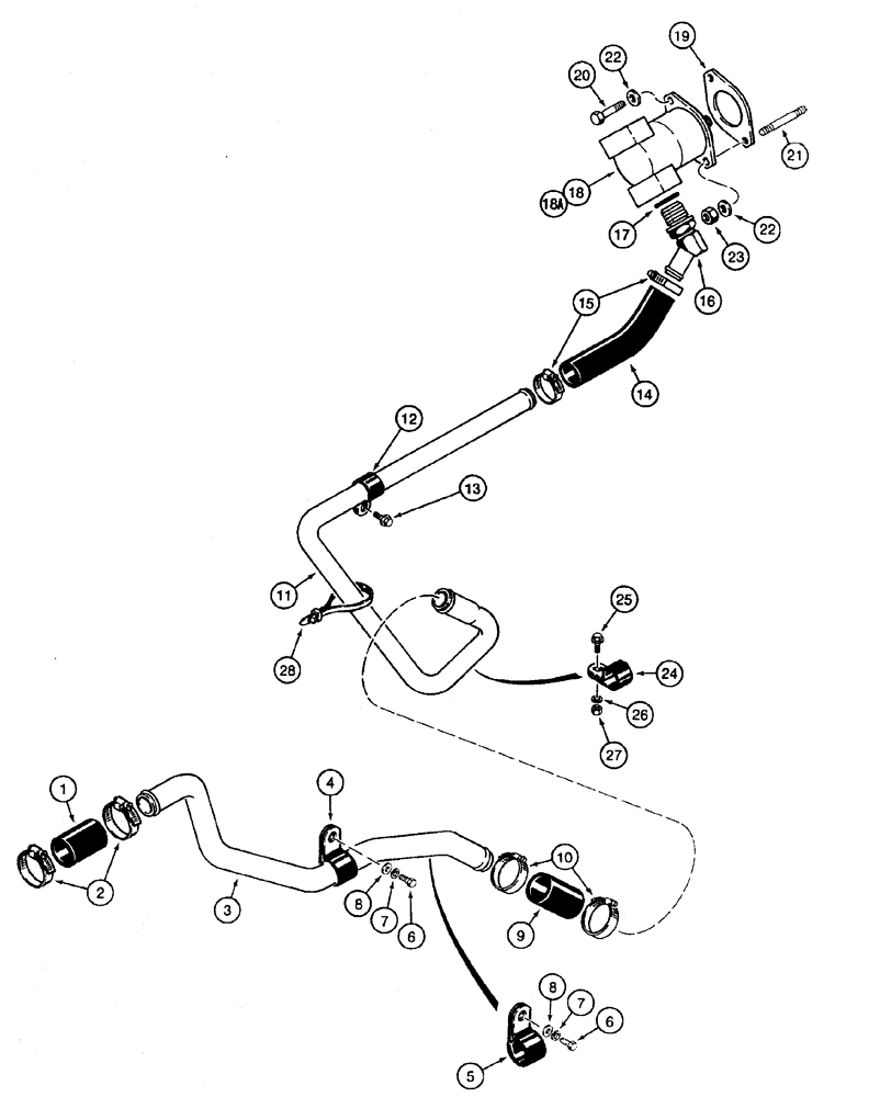 Схема запчастей Case 855E - (8-006) - EQUIPMENT HYDRAULIC CIRCUIT, RESERVOIR TO PUMP (08) - HYDRAULICS