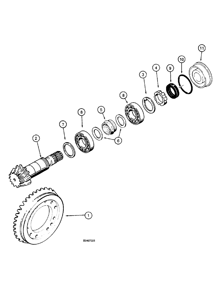 Схема запчастей Case 590SL - (6-016) - FRONT DRIVE AXLE, RING AND PINION GEAR SET (06) - POWER TRAIN