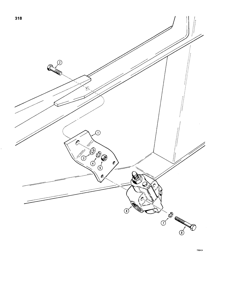 Схема запчастей Case 480C - (318) - RELIEF VALVE AND MOUNTING PLATE, MODELS WITHOUT LOADER (35) - HYDRAULIC SYSTEMS