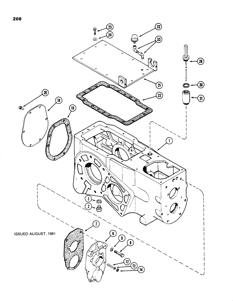 Схема запчастей Case 480C - (208) - TRANSMISSION HOUSING, TRANSAXLE (27) - REAR AXLE SYSTEM