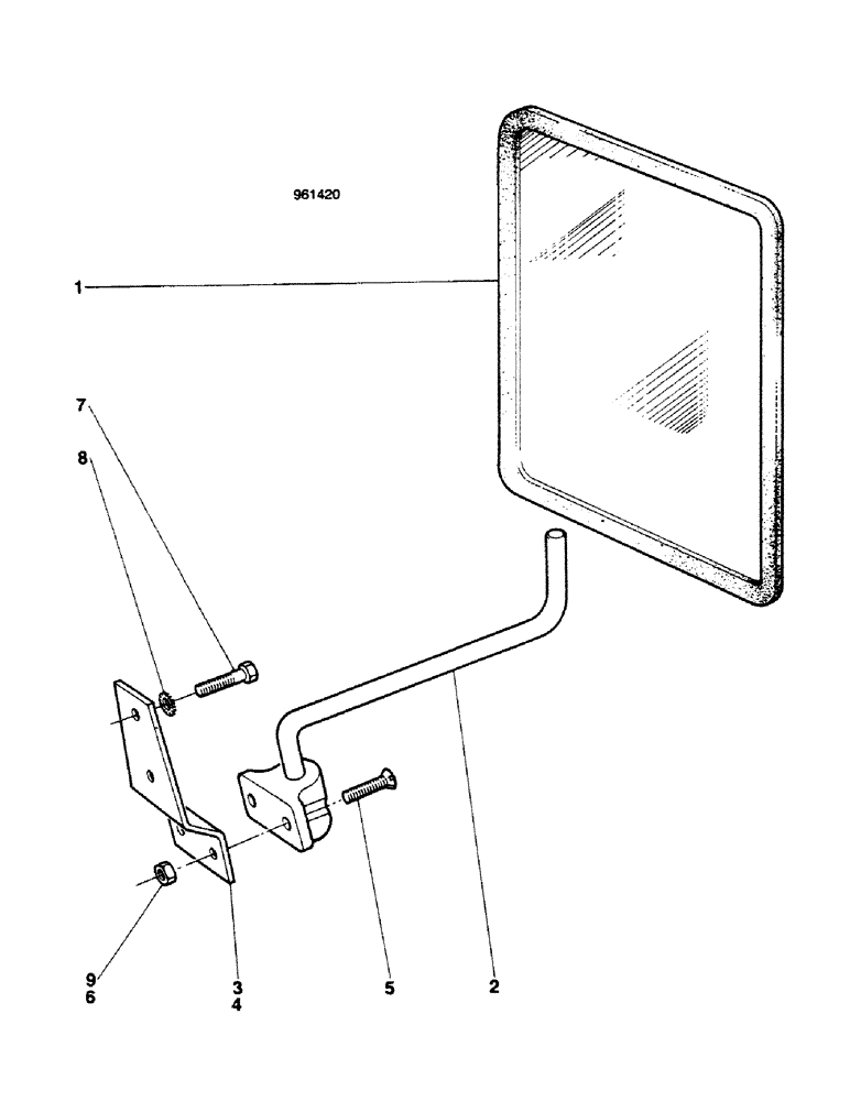 Схема запчастей Case 580G - (497C) - REAR VIEW MIRRORS STARTING FROM NO. 3.812.178 (09) - CHASSIS/ATTACHMENTS