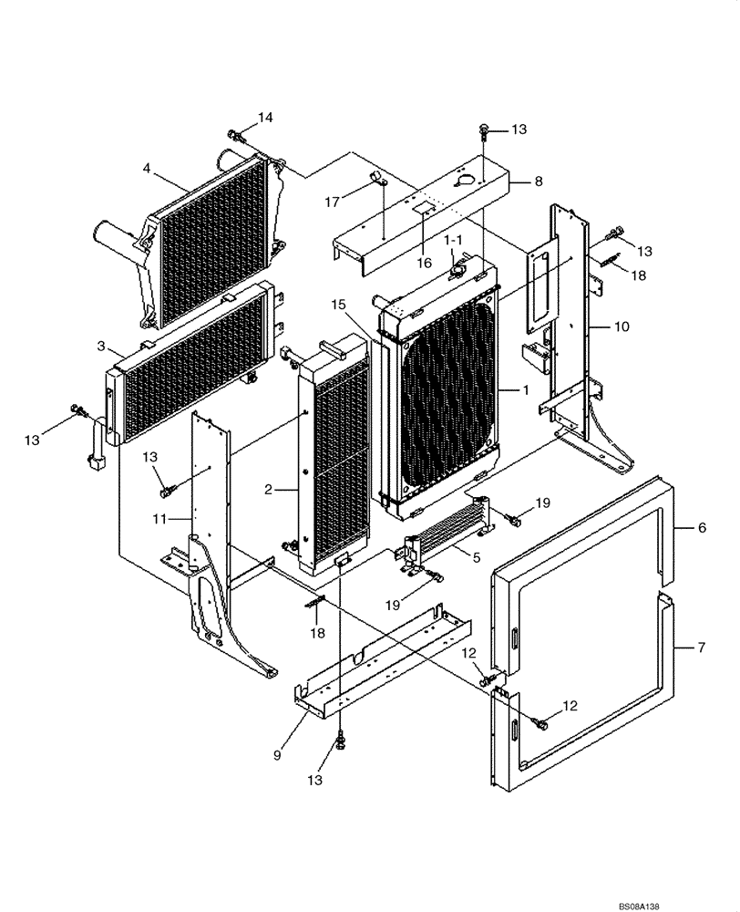 Схема запчастей Case 1221E - (02-02[01]) - RADIATOR ASSEMBLY, BSN, SER# 10171 (02) - ENGINE