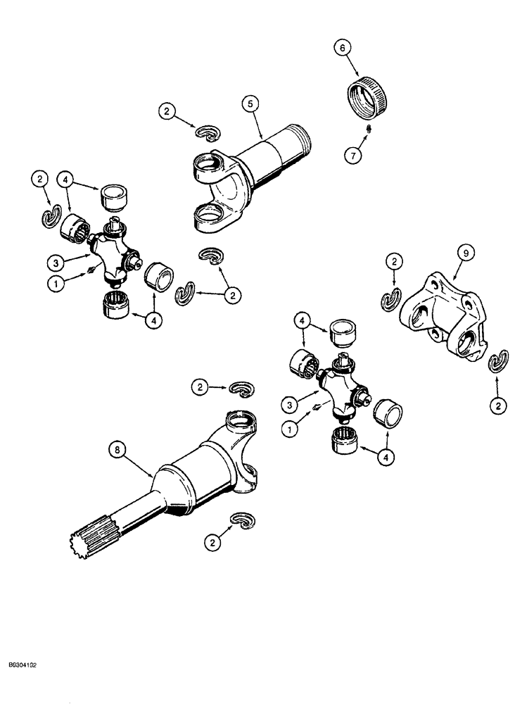 Схема запчастей Case MAXI-SNEAKER - (06-014) - DRIVE SHAFT ASSEMBLY (06) - POWER TRAIN