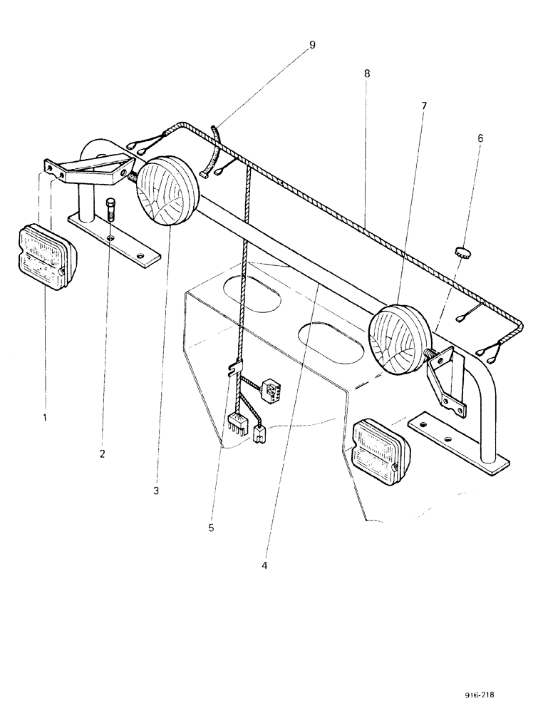 Схема запчастей Case 580F - (334) - HEAD LAMPS, WITHOUT CAB, STARTING WITH NO 3.736.448 (55) - ELECTRICAL SYSTEMS