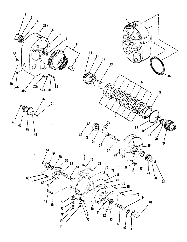 Схема запчастей Case 1000 - (30) - P.T.O. CLUTCH ASSEMBLY 