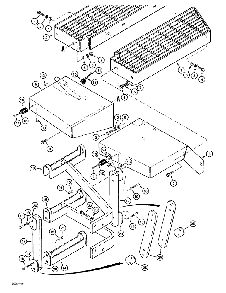 Схема запчастей Case 821B - (9-038) - REAR FENDERS AND STEPS (09) - CHASSIS/ATTACHMENTS